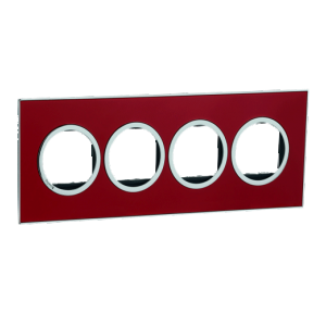 Legrand Arteor 8M Red Mirror Cover Plate With Frame, 5763 96